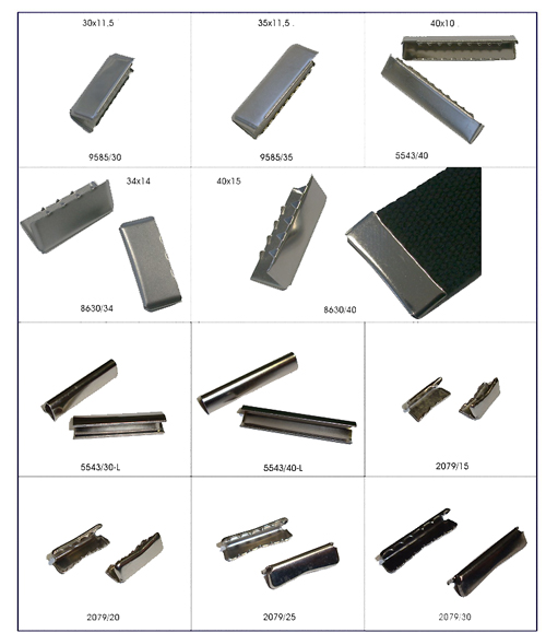 Devanet metal end tips for webbing